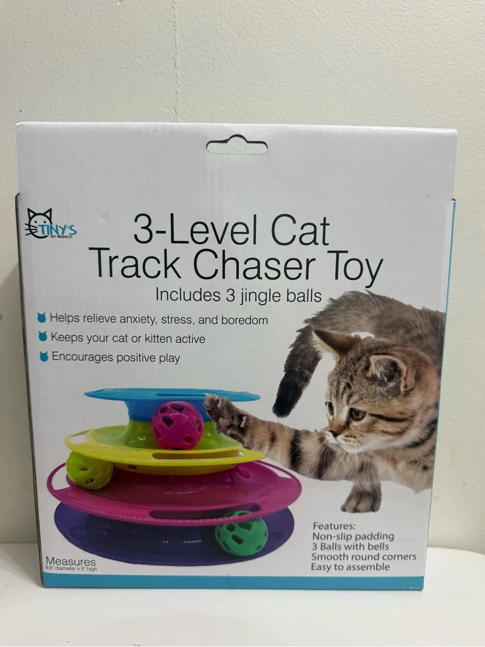 Tiny's 3-Level Cat Track Chaser Toy - Multicolor